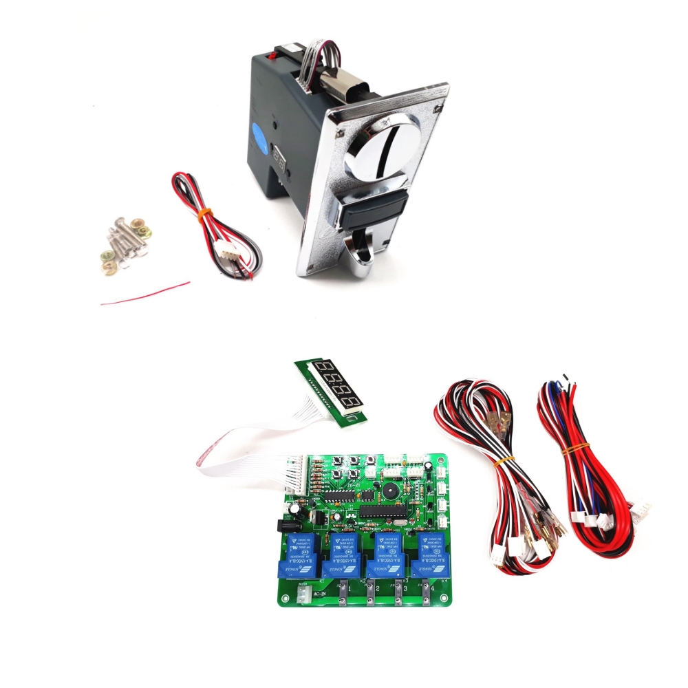 Coin Acceptor Selector - 1キットでJY-923のJY-21亜鉛合金マルチコインアクセプタと4桁表示4チャンネルタイマーボード車の洗濯機