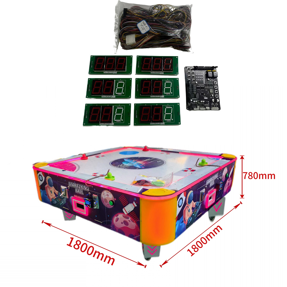 Skee Ball Arcade - 最新の4人用エアホッキーキット、アーケード式ゲームシミュレーターキット、英語対応、チケットディスペンサー付きバージョン