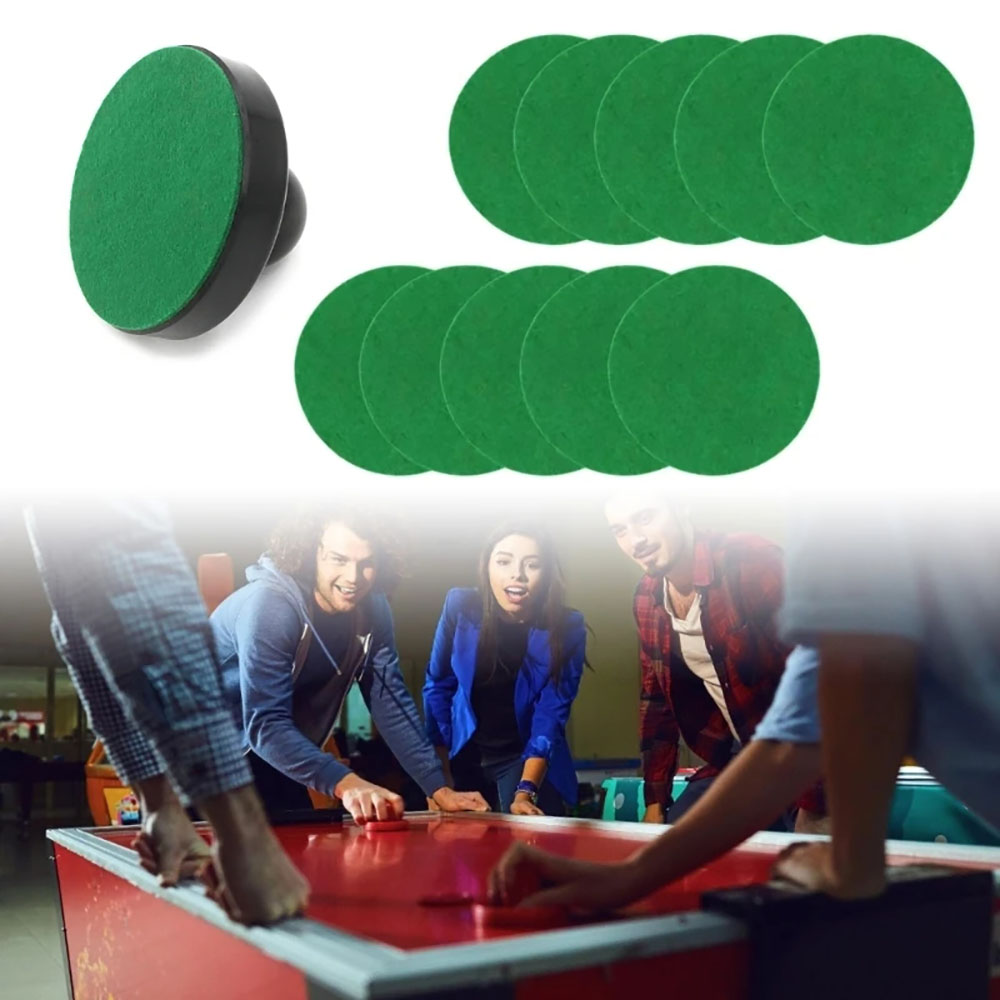 Air Hockey Table - エアホッケープッシャー用フェルトパッド交換セット 60/74/94mm 自己粘着グリーンフェルトステッカー テーブルホッケーパドルアクセサリー用