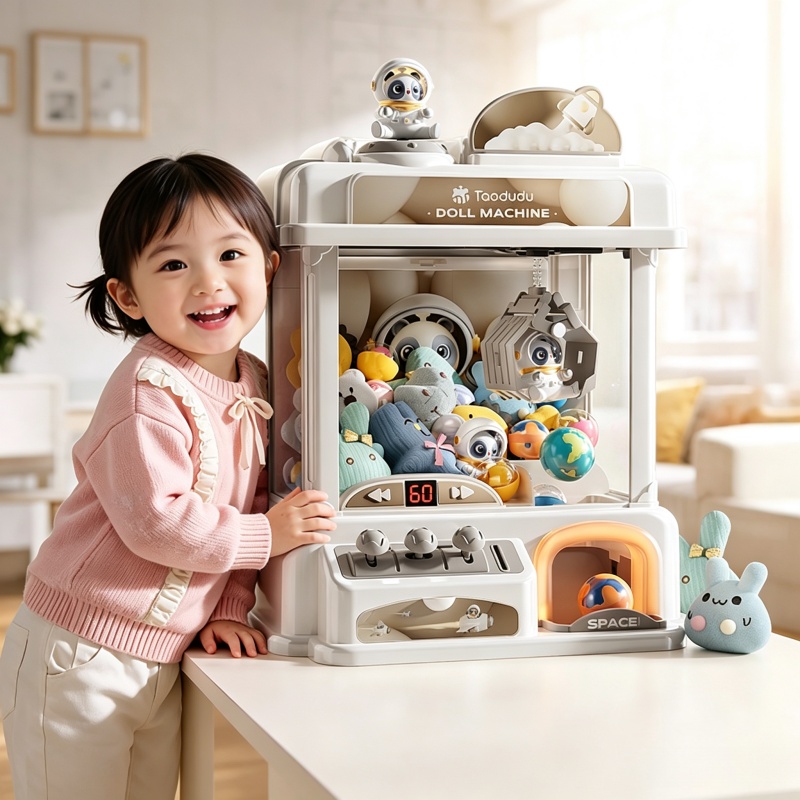 Coin Operated Kiddie Ride - 子供用ミニクレーンゲーム機、自動コイン式プレイゲーム、アーケードクレーン人形マシン、子供向けおもちゃ、誕生日クリスマスプレゼント